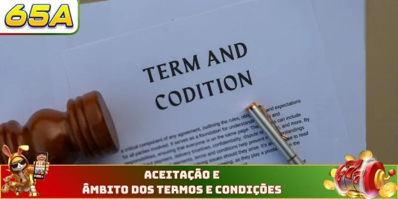 Aceitação e âmbito dos termos e condições