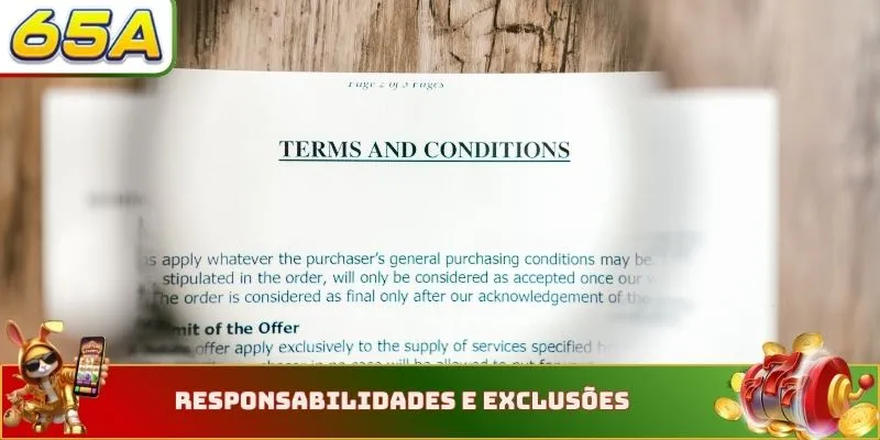 Responsabilidades e exclusões